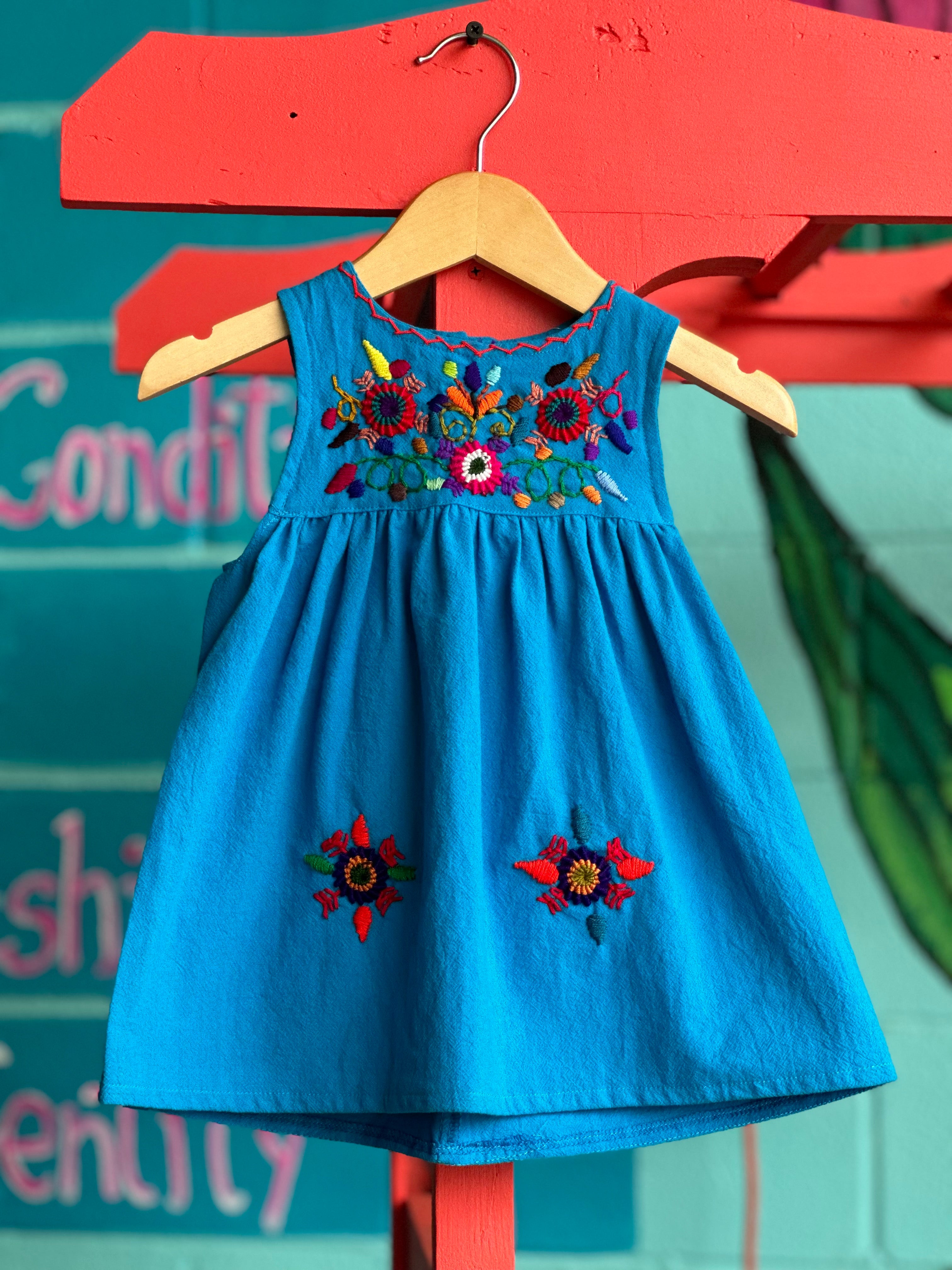 Lucia's Imports Guatemalan Girls Embroidered Sundress 4 / Fuscia at Lucia's World Emporium