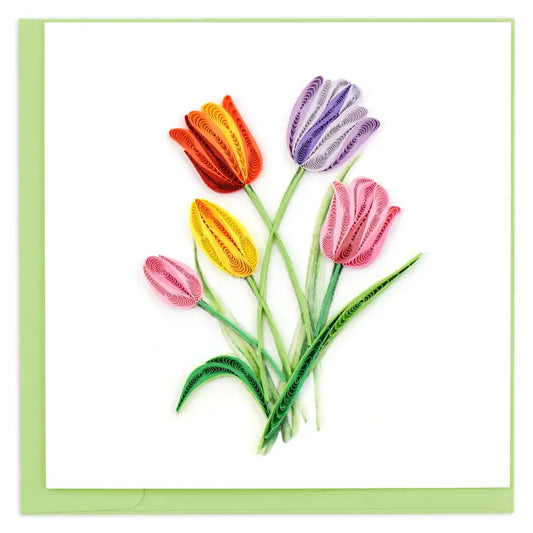 Quilling Card Colorful Tulips