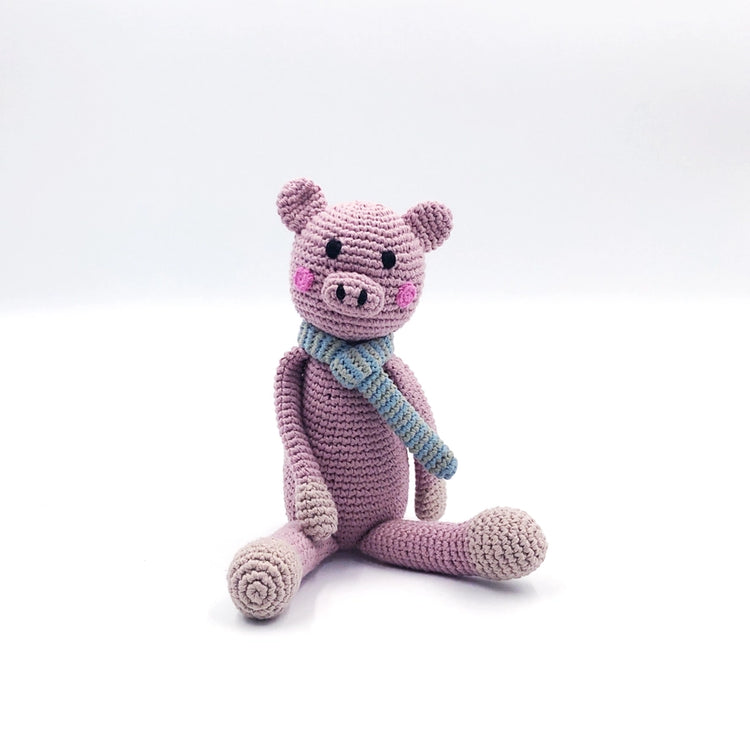 Crochet Pig Rattle Plush