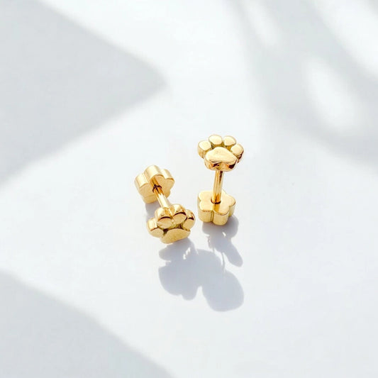 Paw Print Tiny Stud Earrings