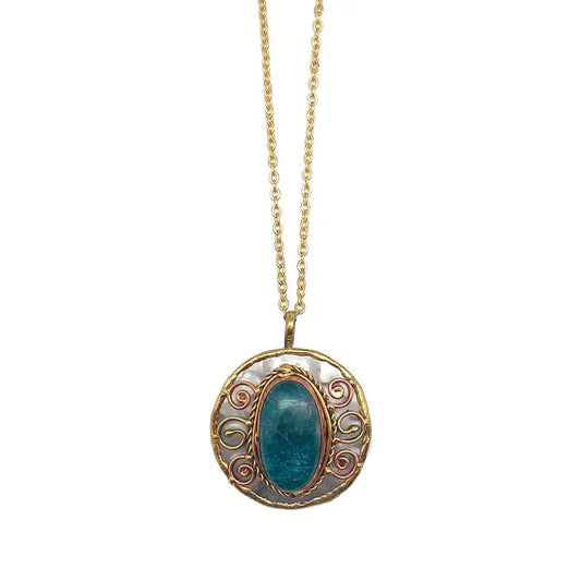 Apatite Stone Pendant Necklace