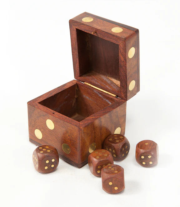 5 Dice Wooden Box Set