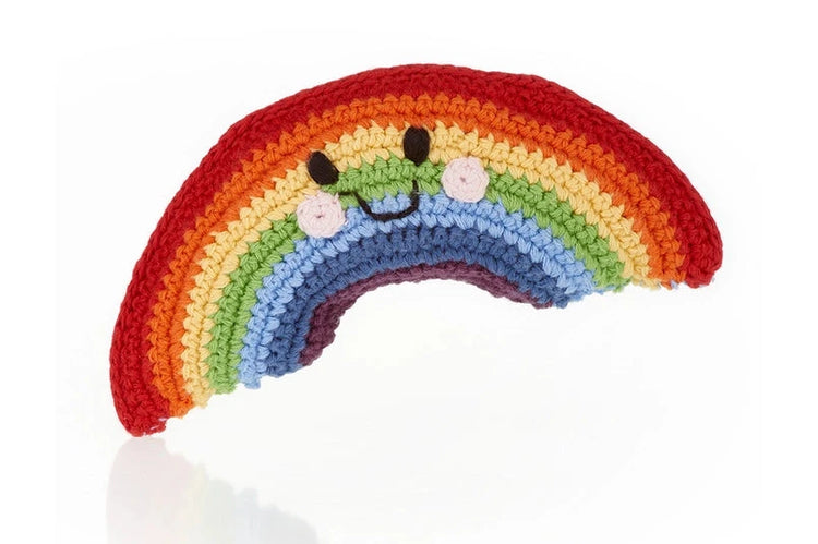 Knitted Rainbow Rattle