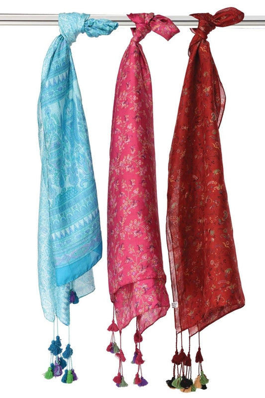 Upcycled Silk Sari Scarves