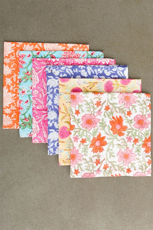 Set of 6 Floral Napkins