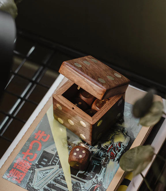 5 Dice Wooden Box Set