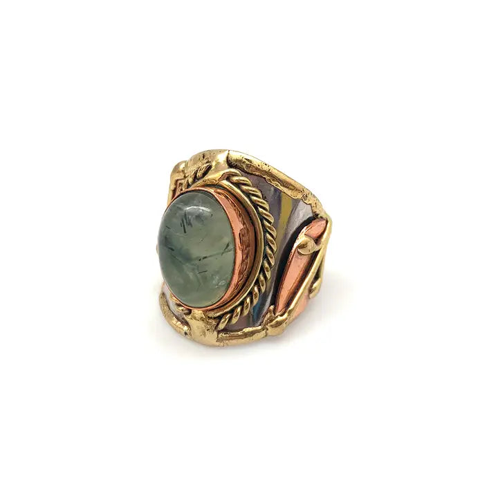 Mixed Metal and Stone Ring