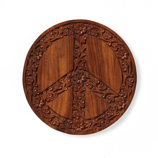 Floral Peace Wooden Trivet