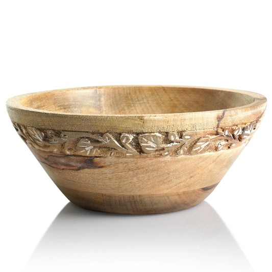 Jasmine Whitewashed Wooden Bowl