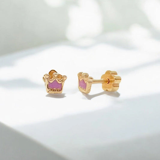 Princess Crowns Tiny Stud Earrings