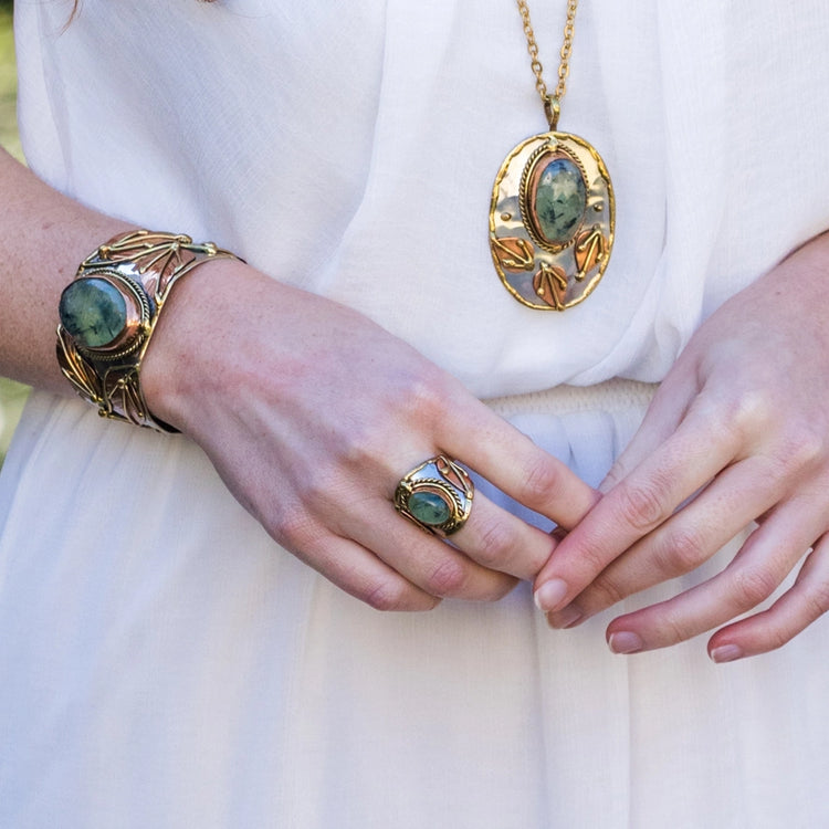 Mixed Metal and Stone Ring