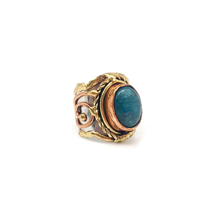 Mixed Metal and Stone Ring