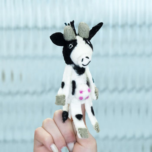 Woolie Cow Finger Puppet