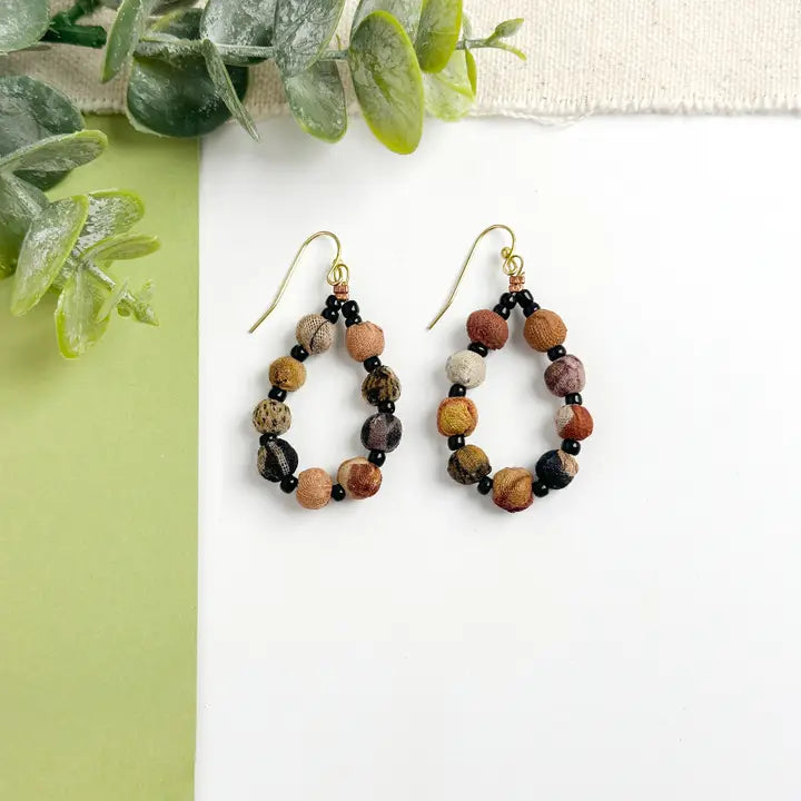 Kantha Desertscape Teardrop Earrings