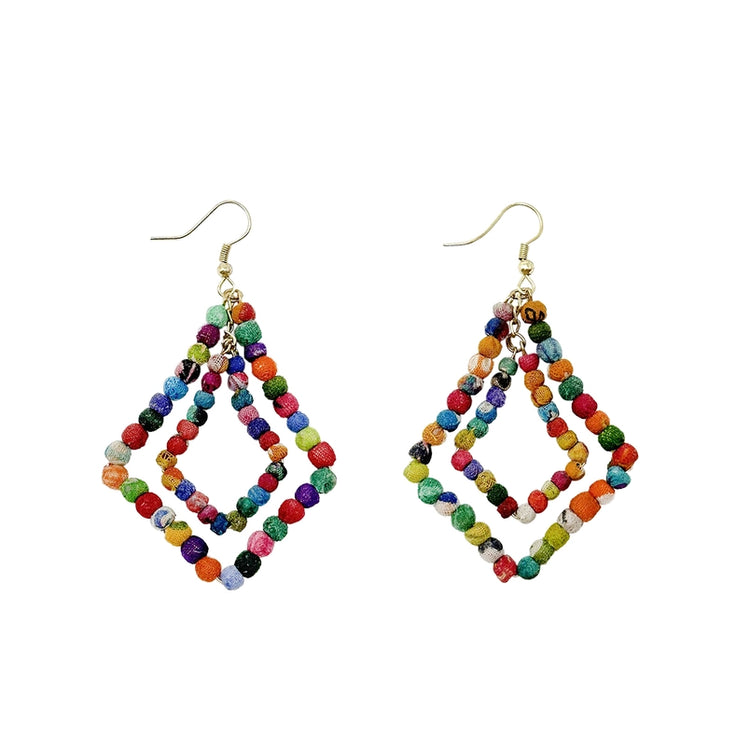 Kantha Milieu Lantern Chandelier Earrings