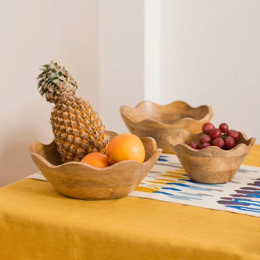 Scalloped Wooden Bowls