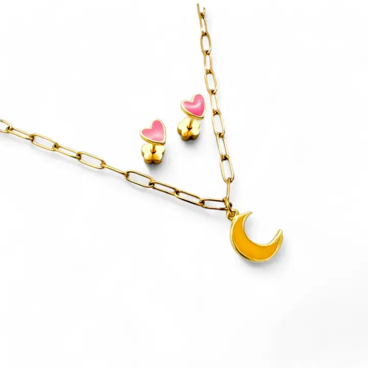 Moon Kid's Necklace and Earring Set