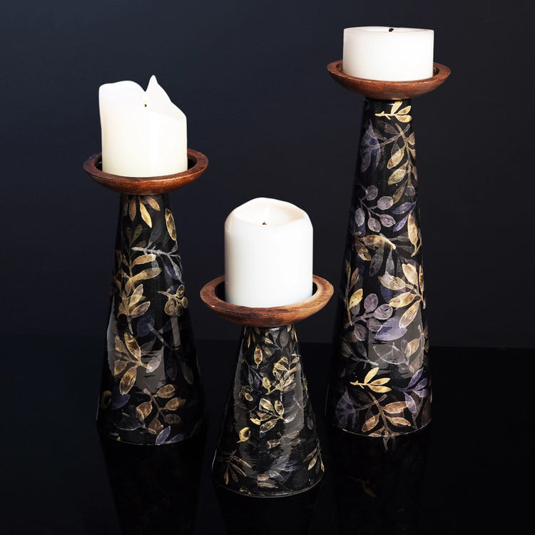 Moody Floral Candle Holders