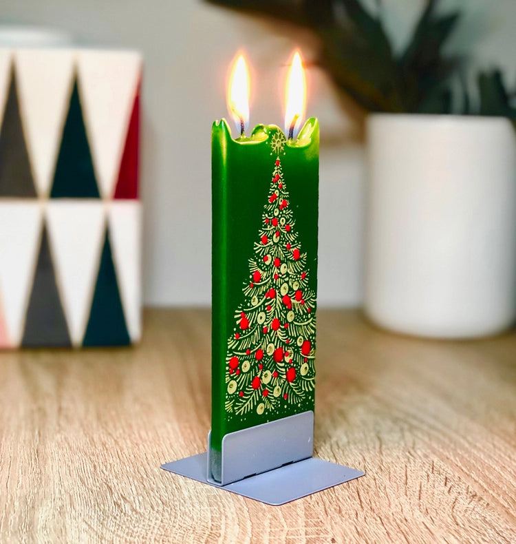 Gold Christmas Tree Flat Handmade Candle