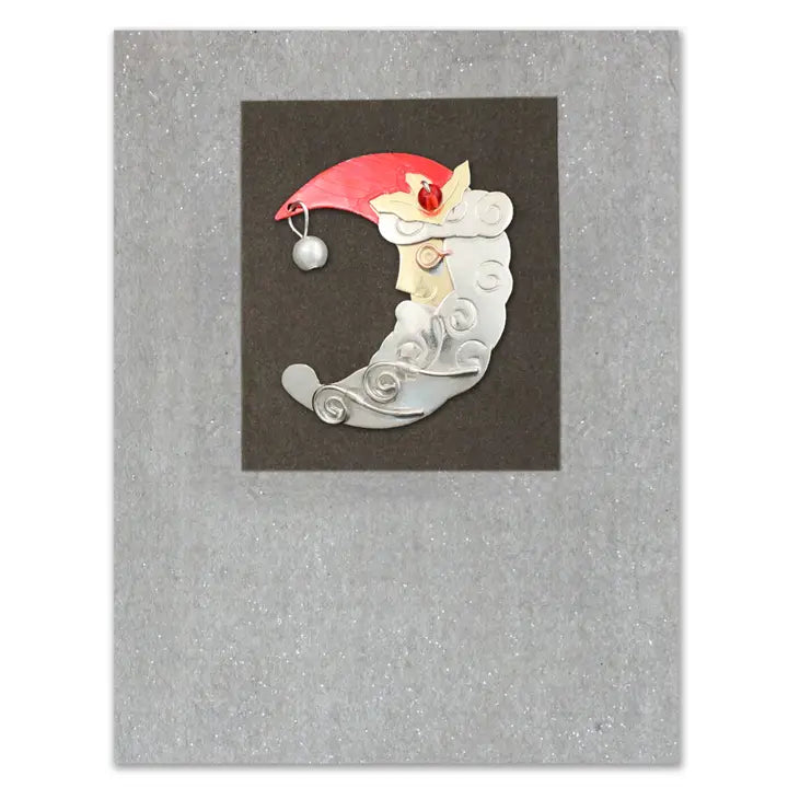 Santa Moon Pin on a Card