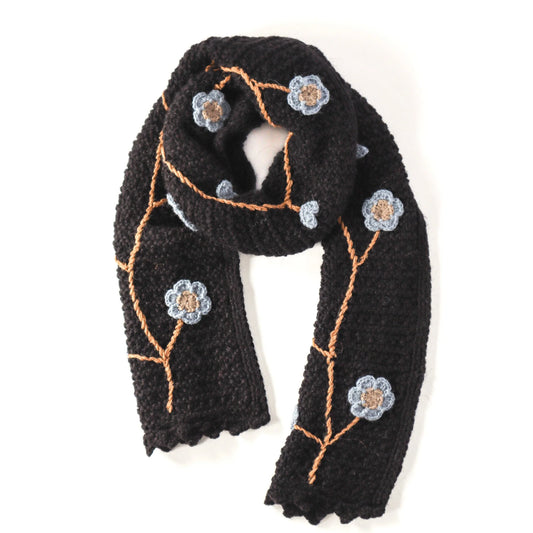 Embroidered Crochet Scarf