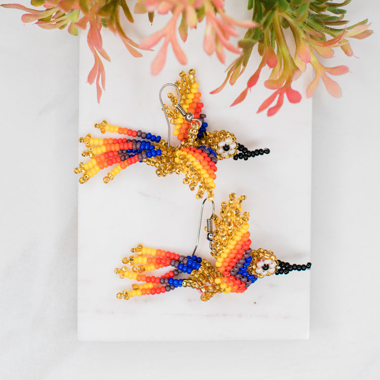 Hummingbird Beaded Earrings