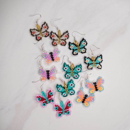 Small Butterfly Beaded Earrings