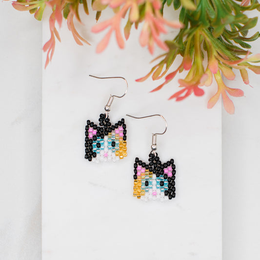 Cat Beaded Earrings