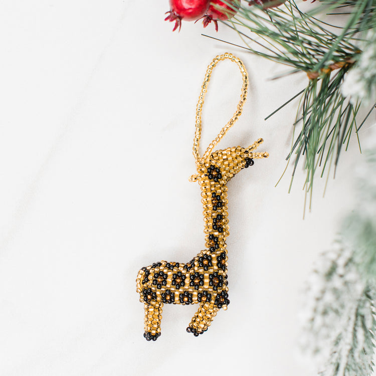 Giraffe Beaded Ornament