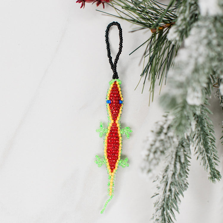 Lizard Beaded Ornament