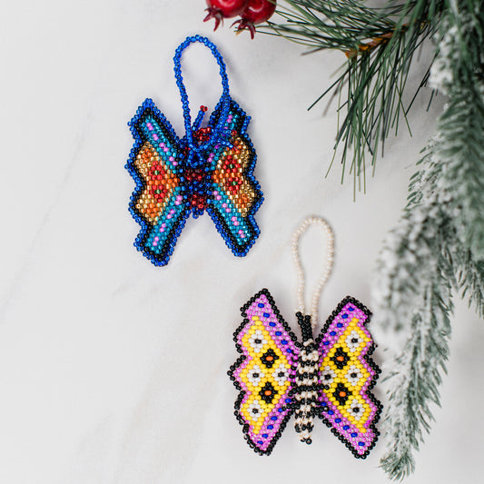 Guatemalan Beaded Butterfly Ornament