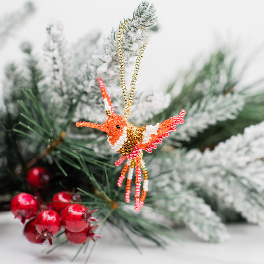 Guatemalan Beaded Hummingbird Ornament