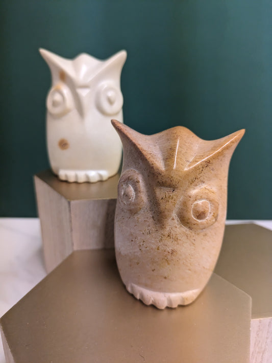 Natural Soapstone Owl