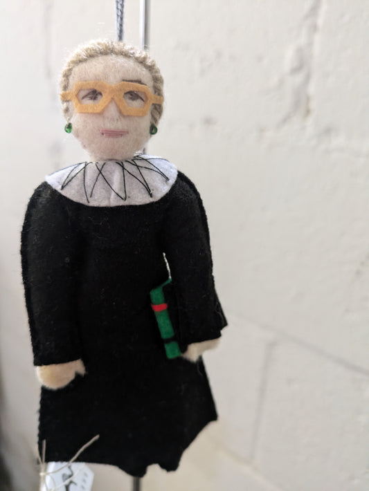 Ruth Bader Ginsburg Felt Ornament.