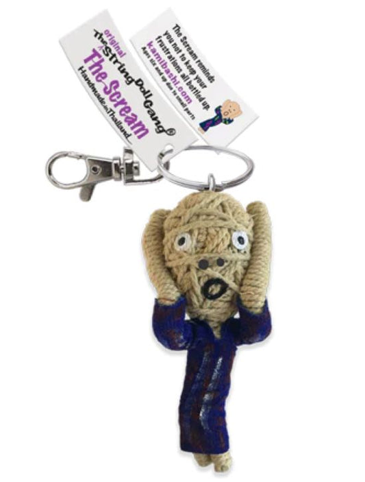 The Scream String Doll Keychain