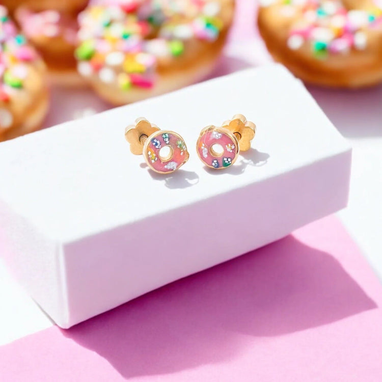 Sprinkle Donuts Tiny Stud Earrings