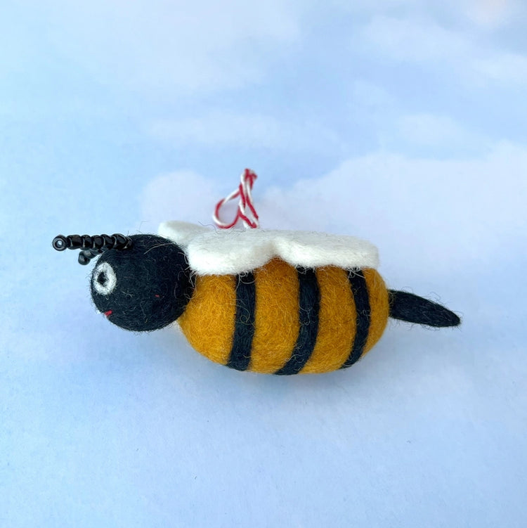 Bee Felt Wool Ornament