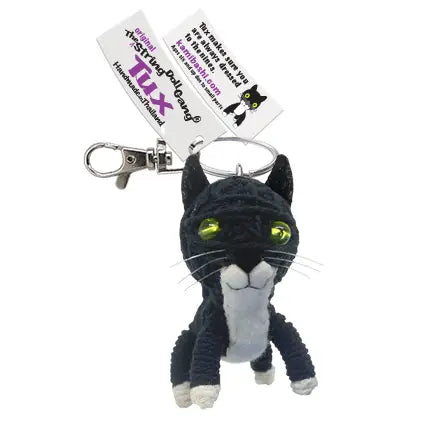 Tux the Tuxedo Cat String Doll Keychain