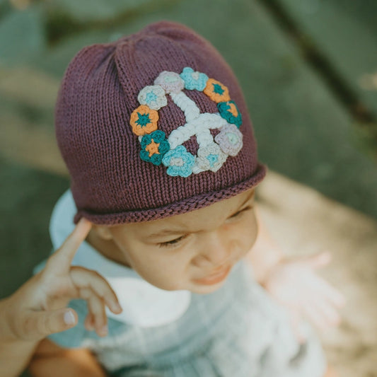 Organic Cotton Baby Peace Hat