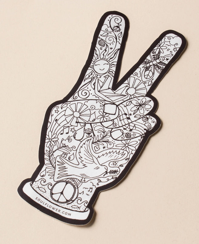 Peace Fingers Vinyl Sticker