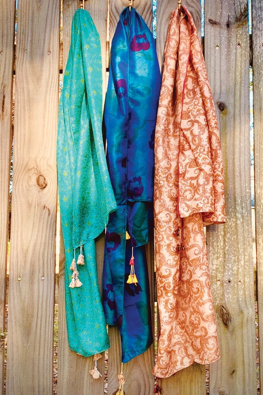 Upcycled Silk Sari Scarves