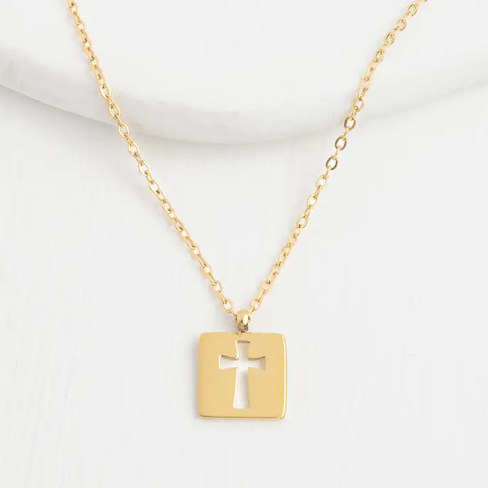 Axis Gold Cross Necklace