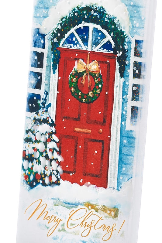 Merry Christmas Front Door Flat Handmade Candle