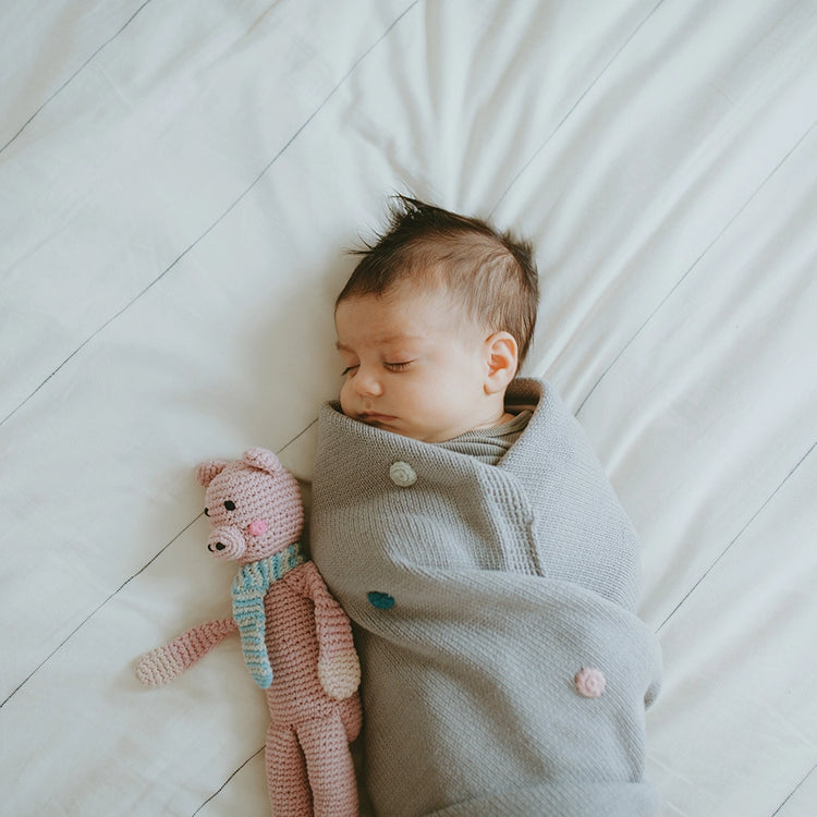 Crochet Pig Rattle Plush