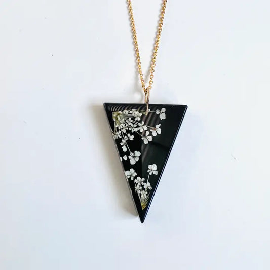 Queen Anne Triangle Pendant Necklace