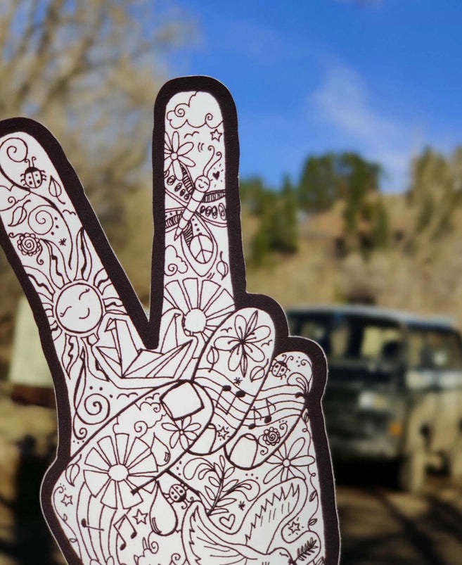 Peace Fingers Vinyl Sticker