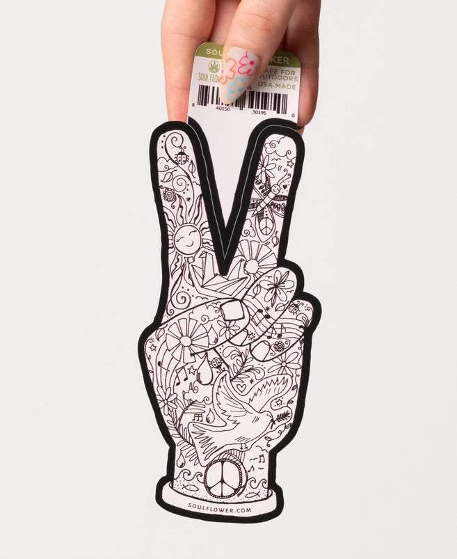 Peace Fingers Vinyl Sticker