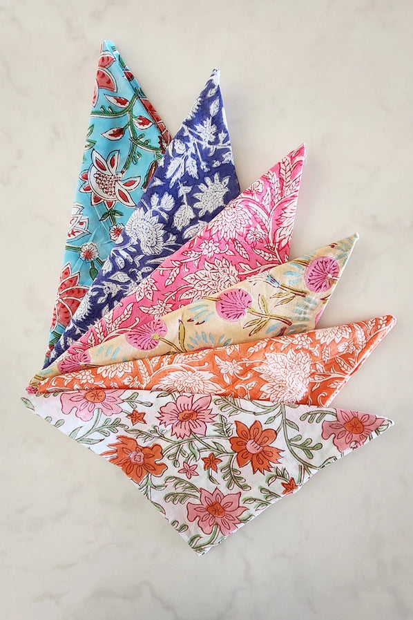 Set of 6 Floral Napkins