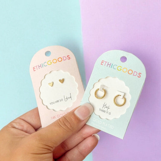 Gold Hearts Tiny Stud Earrings