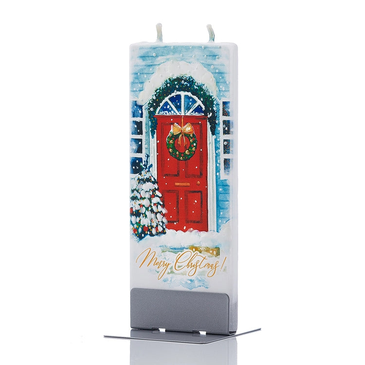 Merry Christmas Front Door Flat Handmade Candle